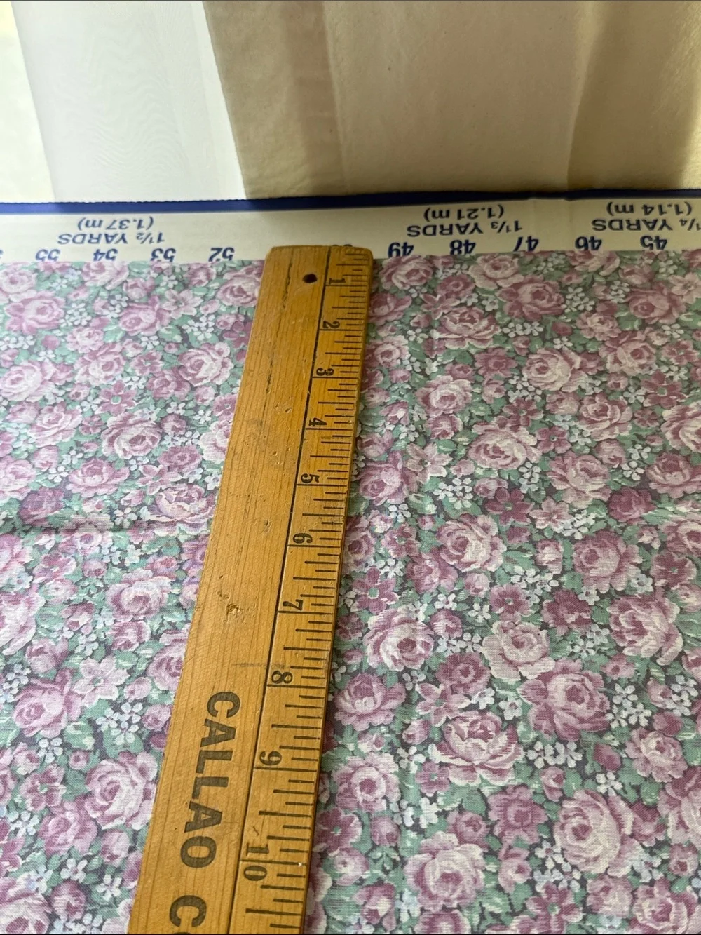 Vintage Peter Pan Fabrics Rose Floral Cotton 1 1/3+ Yds x 42 Mauve Lavender